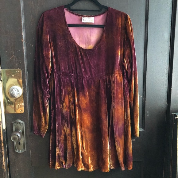 Rare Ercoli Babydoll.  Velvet Tie-dye Grunge! - Picture 1 of 4